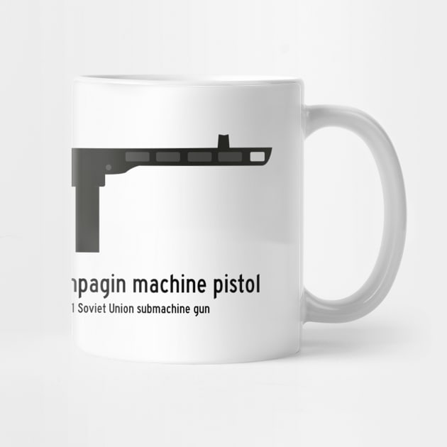 PPSH41 Shpagin machine pistol Historical 1941 Soviet Union machine gun USSR black. by FOGSJ